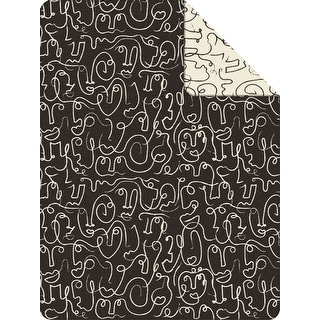 IBENA 'Novara' Black and White Abstract Throw