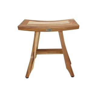 18" EcoDecors EarthyTeak Satori Solid Teak Shower & Bathroom Seat- EarthyTeak Finish