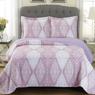 Luxury 3 Pieces Oversized Bedspread Set Reversible Quilt King Jewell