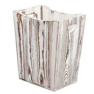 Wood Trash Can, Rustic Farmhouse Style Wastebasket Bin