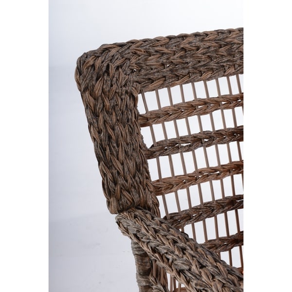 Modern Concept Faux Sea Grass Resin Rattan Patio Loveseat Chair