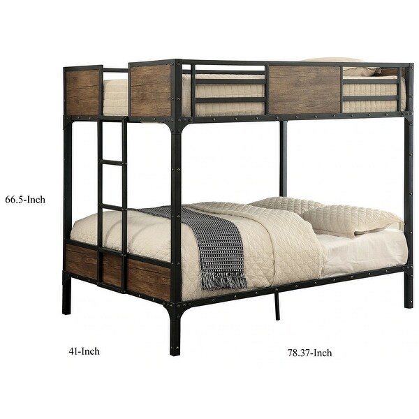 Twin Size Metal Bunk Bed With Unique Handmade Painting Finish