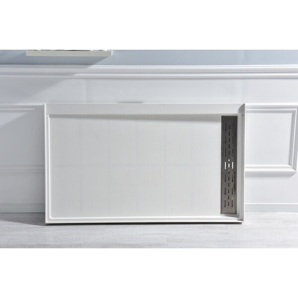 Beingnext 48"X32" Shower Base, Slip Resistant, Rectangle Acrylic Shower Pan In White