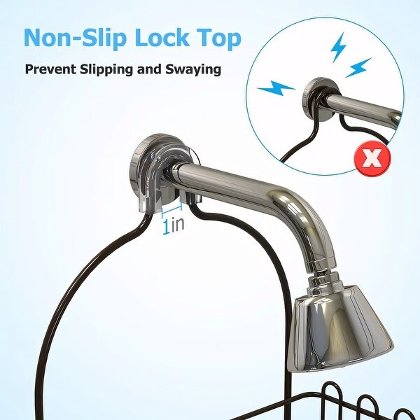 Stainless Steel Bathroom Hanging Shower Head Decor Organizer Rack