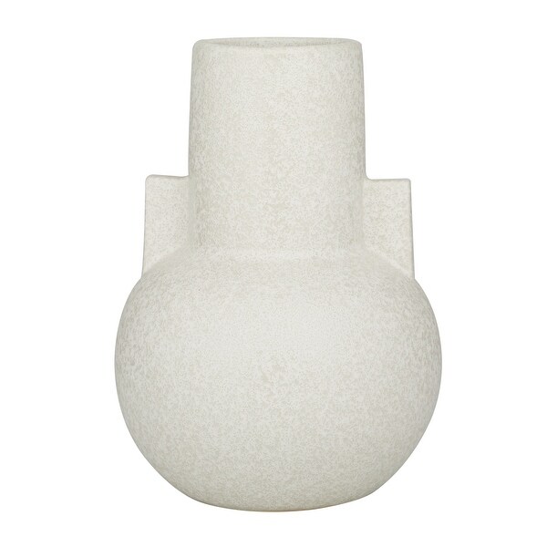 CosmoLiving by Cosmopolitan White Ceramic Modern Vase 8 x 11