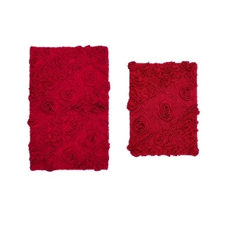 Home Weavers Modesto Collection Absorbent Cotton 2 Piece Set Machine Washable Bath Rug