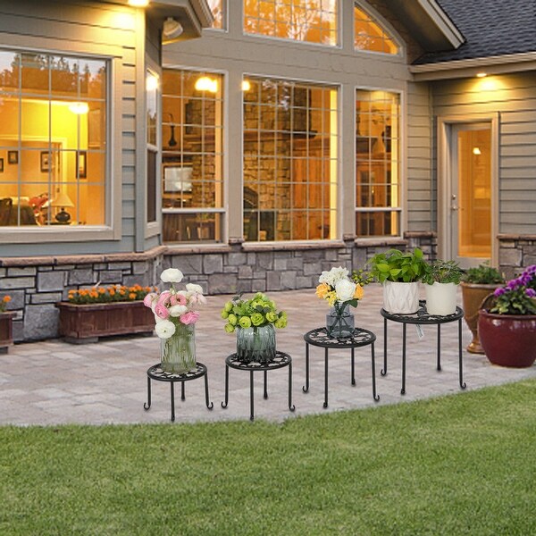 4Pcs Round Original Patented Plant Stand Flower Pot for Indoor Outdoor