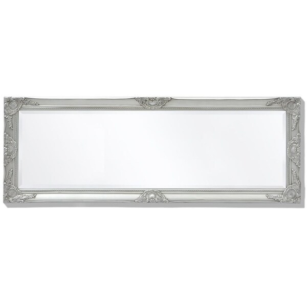 vidaXL Wall Mirror Baroque Style 55.1"x19.7" Silver