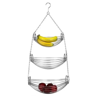 Home Basics Chrome 3-tier Oval Hanging Basket