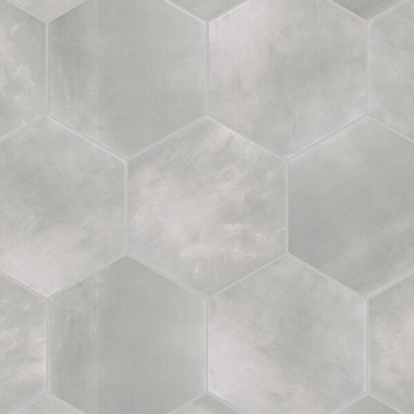 Merola Tile Horizon Hex Gris 7-3/4" x 9" Ceramic Floor and Wall Tile