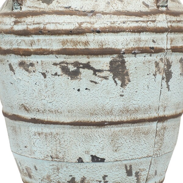 Blue Rust Distressed Iron Metal Antiqued Rustic Vase Jugs (Set of 3) - 18 x 18 x 26