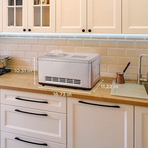 Ivation Automatic Ice Cream Maker Machine, Stainless Steel Yogurt Maker