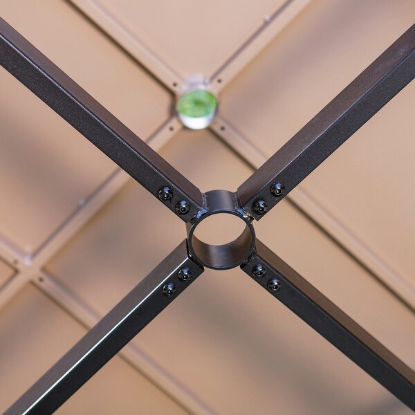 Outdoor Metal Dining Table 44" Round Patio Dining Table with a 1.6" Umbrella Hole