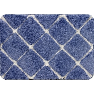 Trellis Foam Bath Mat Mid Blue