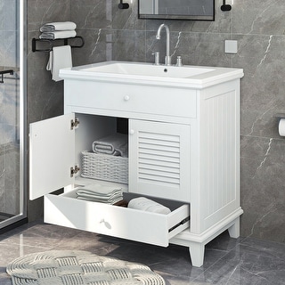 30" Bathroom Vanity with Sink,Two Doors and One Drawer