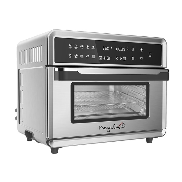 MegaChef 10 in 1 Electronic Multifunction 360 Degree Hot Air Technology Countertop Oven - 25"L