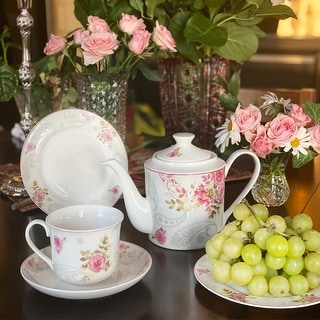STP Goods Rose Garden Bone China Tea Set of 5 for 2
