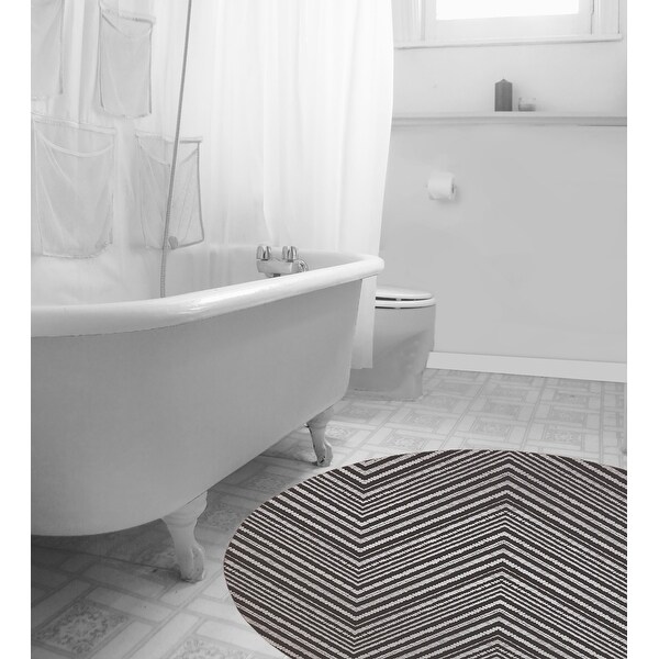 CHEVLAND BLACK & WHITE Bath Rug By Kavka Designs