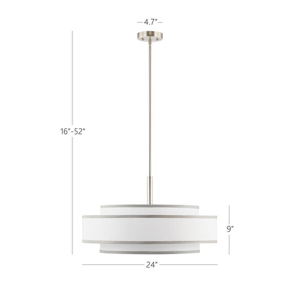 GetLedel 5-Light Double Shaded Drum Chandelier