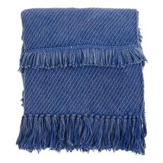 Fringed Design Cotton Throw Blanket