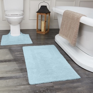 Fabstyles Soft & Absorbent Reversible Cotton Bath Rug Set of 2