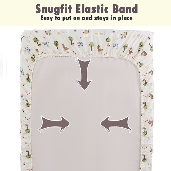 Car Sport Boat Animals Boys Unisex Multi-color Blue Cotton Toddler/Baby Crib Child Fitted Sheet Set (Pack of 3)