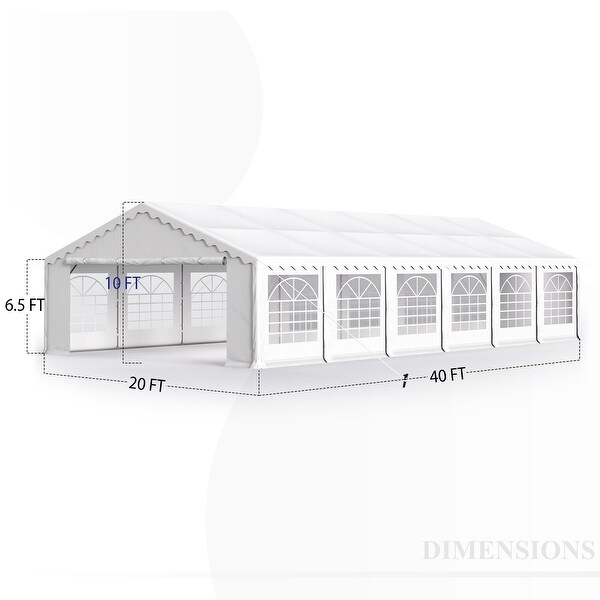 20' x 40' Large Patio Wedding Party Tent with 12 Removable Sidewalls Outdoor Gazebo Event Shelter Canopy with Carry Bags