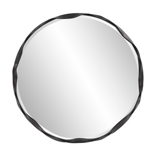Ripley Black Metal Framed Round Wall Mirror - 35.1/2" Diameter x 2"