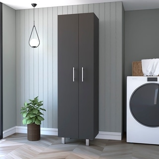 FM Furniture Norway Broom Closet Pantry, Five Shelves, and Double Door Cabinet - N/A