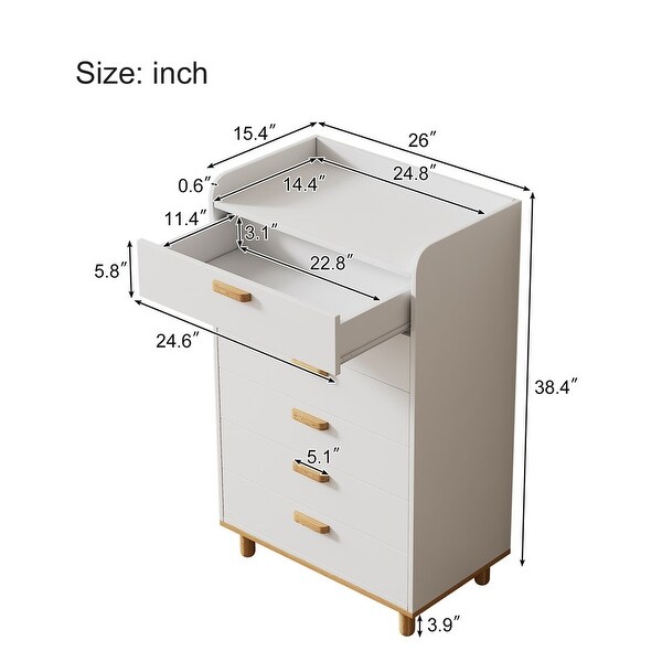 Modern Simple Style 6-Drawer Chest for Kid's Bedroom