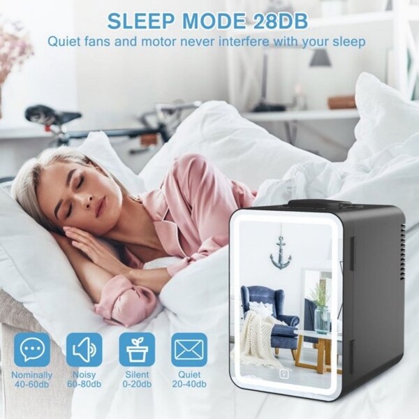 6L Mini Mirrored Fridge for Convenient Storage of Cosmetics and Beverages