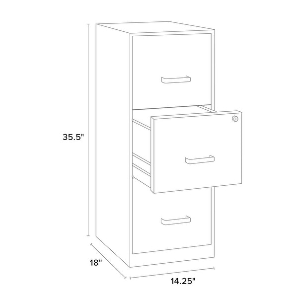Space Solutions 3-drawer Black Steel File Cabinet