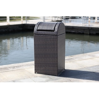 SAFAVIEH Bishop Wicker Brown Trash Bin