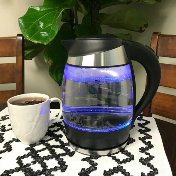 1.8Lt. Glass and Stainless Steel Electric Tea Kettle