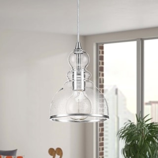 1 - Light Single Seeded Glass Dimmable Dome Bell Pendant - 9.25"W x 11.81"H