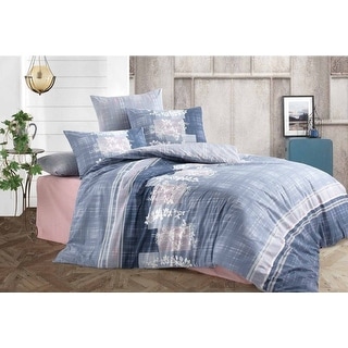 Bahar Branches Blue Cotton Bedding Set of 4