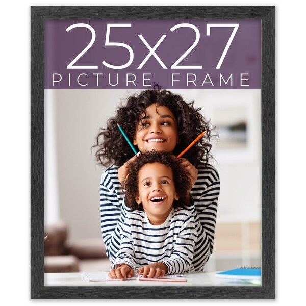 25x27 Black Picture Frame - Wood Picture Frame Complete with UV