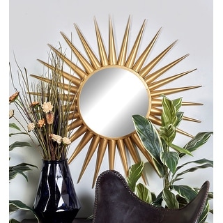 Gold Tin Glam Wall Mirror 42 x 42 x 2 - 42 x 42 - 42 x 42