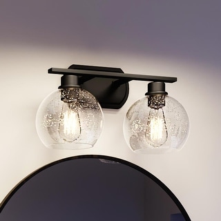 Luxury Utilitarian Bath Vanity Light, 8.5"H x 16.5"W, with Modern Farmhouse Style, Matte Black, by Urban Ambiance