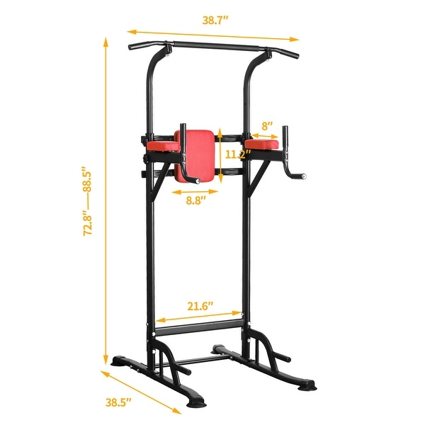 Zenova Adjustable Power Tower Pull Up Bar Strength Fitness