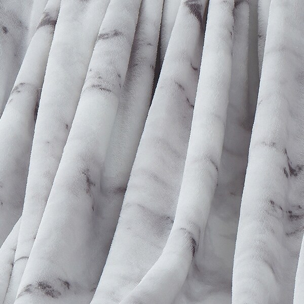 VCNY Home Marble Quartz Multicolor Grey Plush Throw