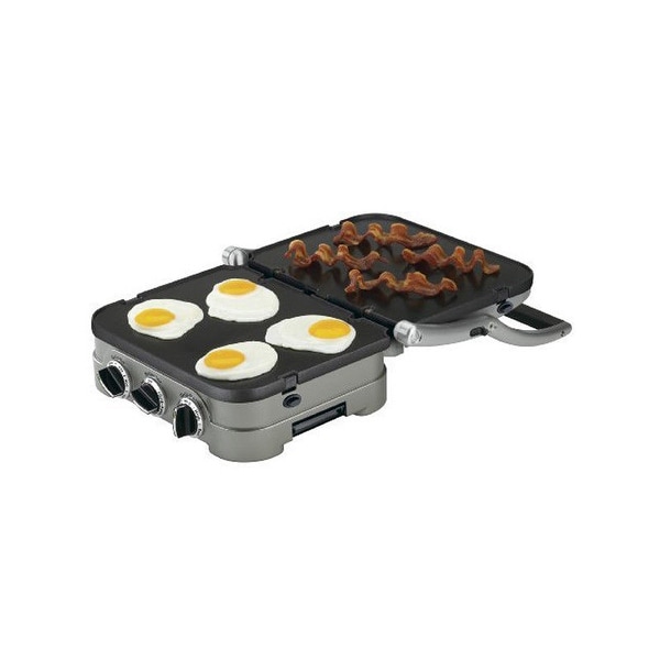 Cuisinart 5-in-1 Silver Countertop Griddler with Reversible Plates