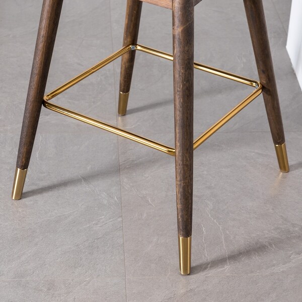 Roundhill Furniture Leland Fabric Upholstered Wingback Bar Stools (Set of 2)