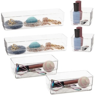 Plastic Drawer Organizers, 3 Assorted Sizes (6 Piece Set)