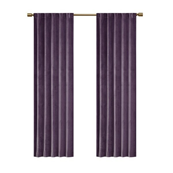 510 Design Garett Room Darkening Poly Velvet Rod Pocket/Back Tab Curtain Panel Pair