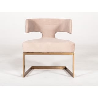Modrest Calvo Modern Off-White Velvet & Brass Dining Chair