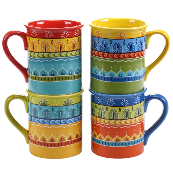 Certified International Valencia 16-ounce Mugs (Set of 4) Assorted Designs