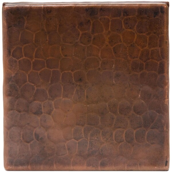 Premier Copper Products Package of Eight 4" x 4" Hammered Copper Tiles