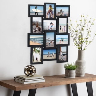 Adeco Black Wood 12-opening Collage Photo Frame