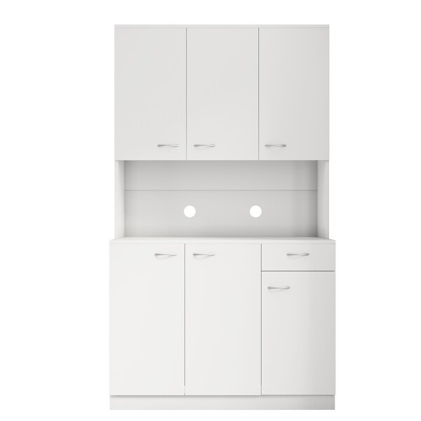 Kitchen Cabinet with 6-Doors 1-Open Shelves and 1-Drawer